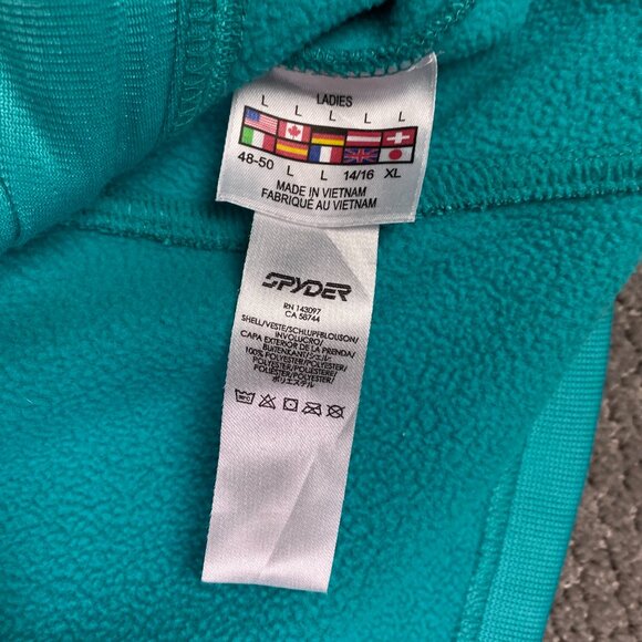 Spyder Core Sweater Full Zip Women's Large Teal Turquoise - Picture 7 of 15